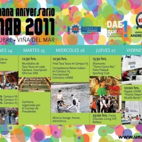 Actividades Semana Aniversario UNAB Viña del Mar 2011 (24 al 28 de Octubre)